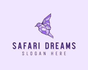 Purple Geometric Bird logo design