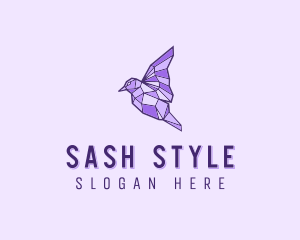 Purple Geometric Bird logo design