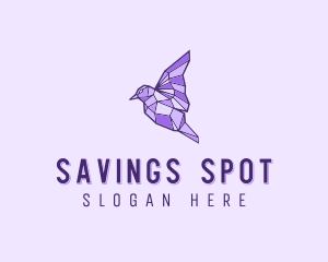 Purple Geometric Bird logo design