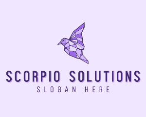 Purple Geometric Bird logo design