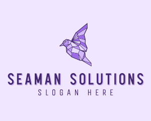 Purple Geometric Bird logo design