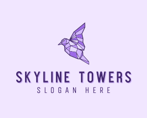 Purple Geometric Bird logo design