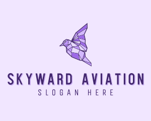 Purple Geometric Bird logo design