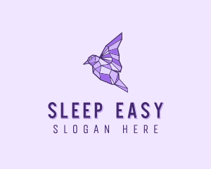 Purple Geometric Bird logo design