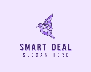 Purple Geometric Bird logo design