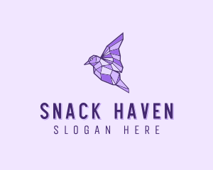 Purple Geometric Bird logo design