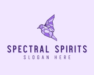 Purple Geometric Bird logo design