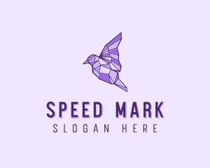 Purple Geometric Bird logo design