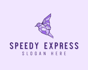 Purple Geometric Bird logo design