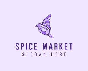 Purple Geometric Bird logo design