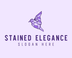 Purple Geometric Bird logo design