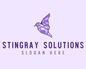 Purple Geometric Bird logo design