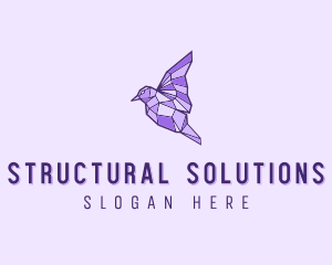 Purple Geometric Bird logo design