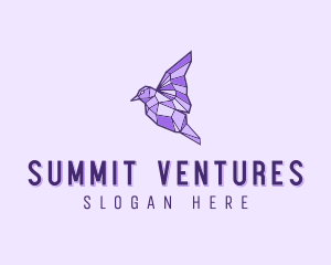 Purple Geometric Bird logo design