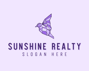 Purple Geometric Bird logo design