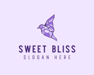 Purple Geometric Bird logo design