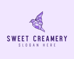 Purple Geometric Bird logo design