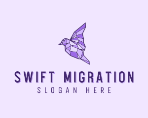 Purple Geometric Bird logo design