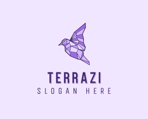 Purple Geometric Bird logo design