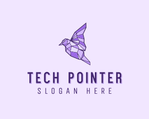 Purple Geometric Bird logo design