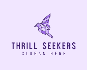 Purple Geometric Bird logo design