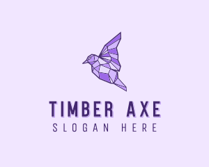 Purple Geometric Bird logo design