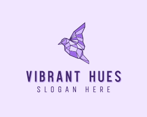 Purple Geometric Bird logo design