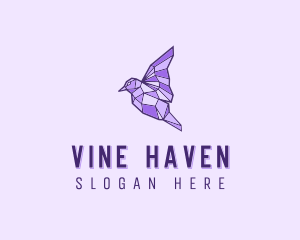 Purple Geometric Bird logo design