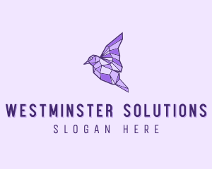 Purple Geometric Bird logo design