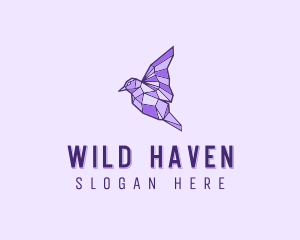 Purple Geometric Bird logo design