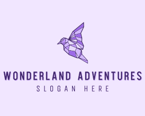 Purple Geometric Bird logo design