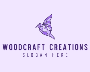 Purple Geometric Bird logo design