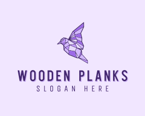 Purple Geometric Bird logo design