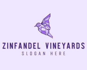 Purple Geometric Bird logo design