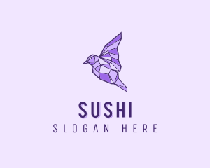 Purple Geometric Bird logo design