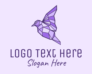 Purple Bird - Purple Geometric Bird logo design