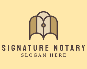 Notary - Notary Pen Book logo design