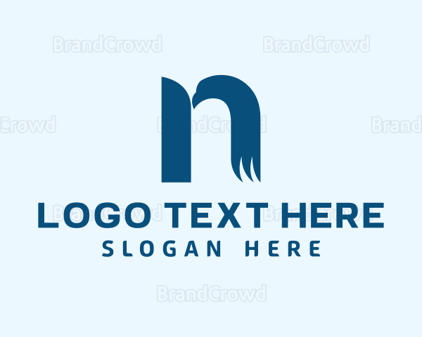 Blue Eagle Letter N Logo