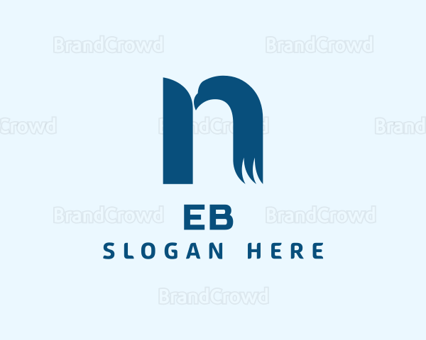 Blue Eagle Letter N Logo