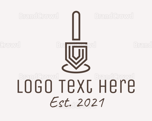 Brown Minimalist Trowel Logo