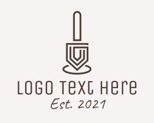Shovel - Brown Minimalist Trowel logo design