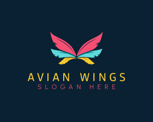 Colorful Feather Wing logo design