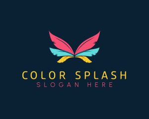 Colorful Feather Wing logo design