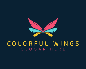 Colorful Feather Wing logo design