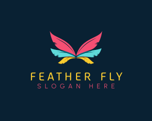 Colorful Feather Wing logo design