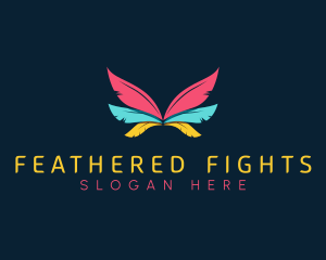 Colorful Feather Wing logo design