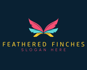 Colorful Feather Wing logo design