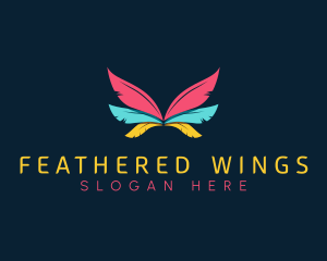 Colorful Feather Wing logo design