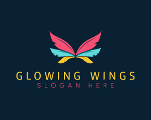 Colorful Feather Wing logo design