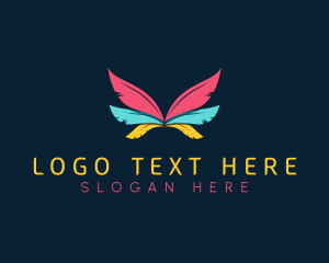 Flight - Colorful Feather Wing logo design